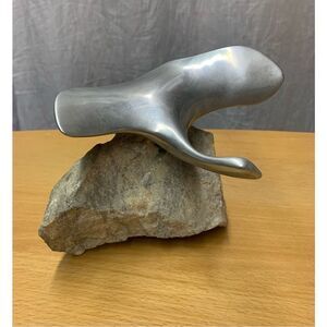 1975 Gordon Hoselton Metal & Quartz Rock Stone Flying Goose ART Sculpture MCM